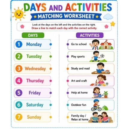 Days and Activities Matching Worksheet