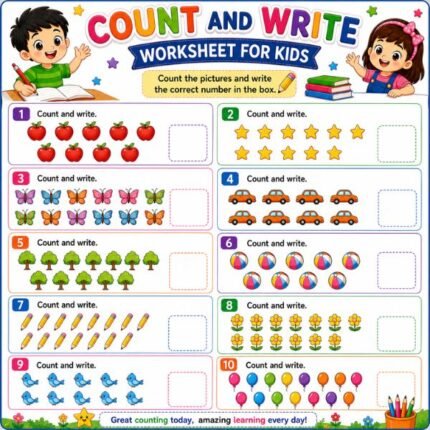 Count and Write Worksheet for Kids