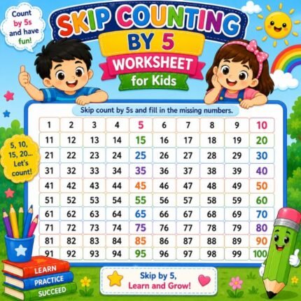 Skip Counting by 5 Worksheet for Kids