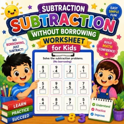 Subtraction Without Borrowing Worksheet for Kids