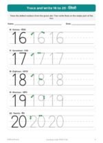 printable counting 1 to 20 worksheet for UKG