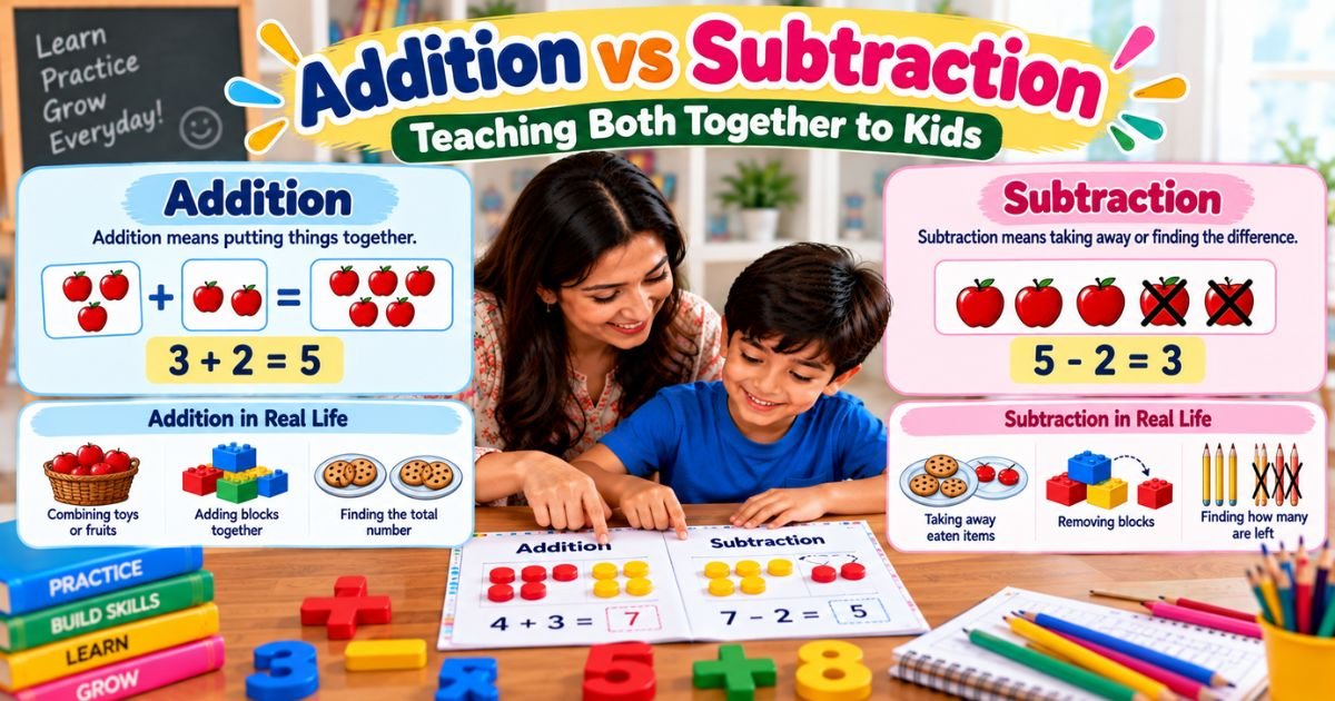 Addition vs Subtraction — Teaching Both Together to Kids