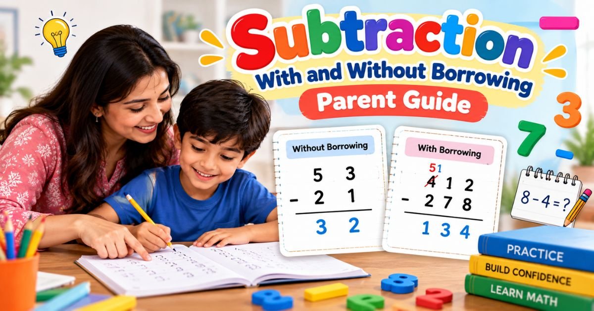 Subtraction With and Without Borrowing — Parent Guide
