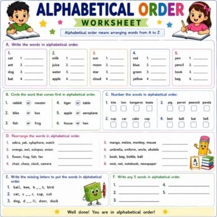 Alphabetical Order Worksheet