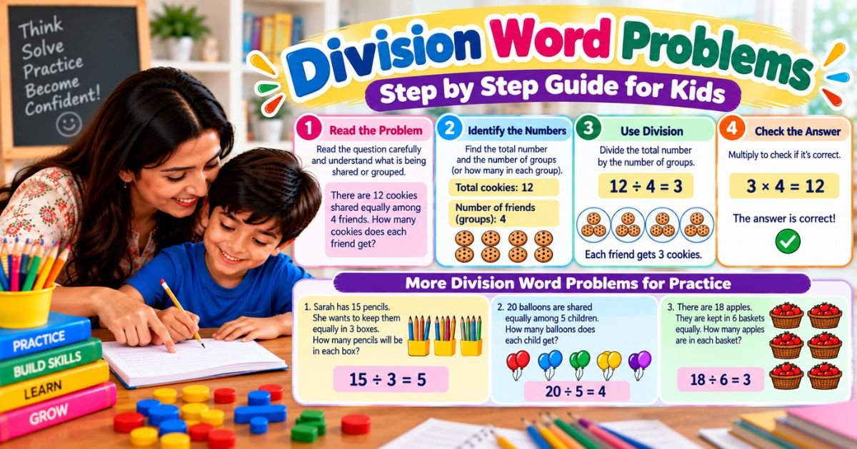 Division Word Problems — Step by Step Guide for Kids