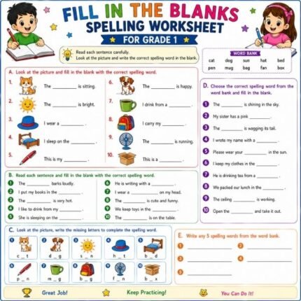 Fill in the Blanks Spelling Worksheet