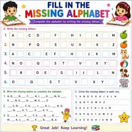 Fill in the Missing Alphabet Worksheet