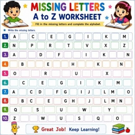 Missing Letters A to Z Worksheet