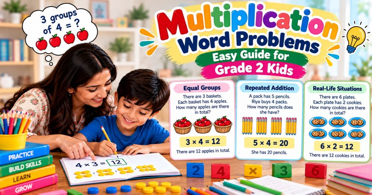 Multiplication Word Problems Easy Guide for Grade 2 Kids