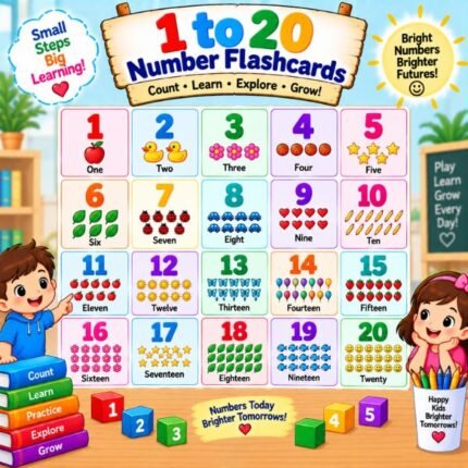 1 to 20 Number Flashcards
