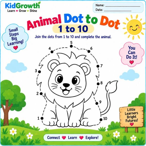 Animal Dot to Dot 1 to 10 Worksheet Animal Dot to Dot 1 to 10 Worksheet