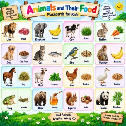 Animals and Their Food Flashcards