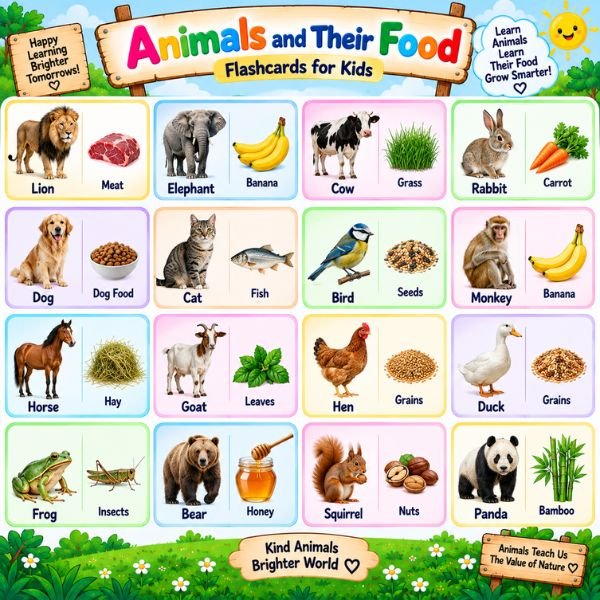 Animals and Their Food Flashcards Animals and Their Food Flashcards