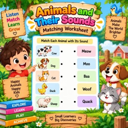 Animals and Their Sounds Matching Worksheet