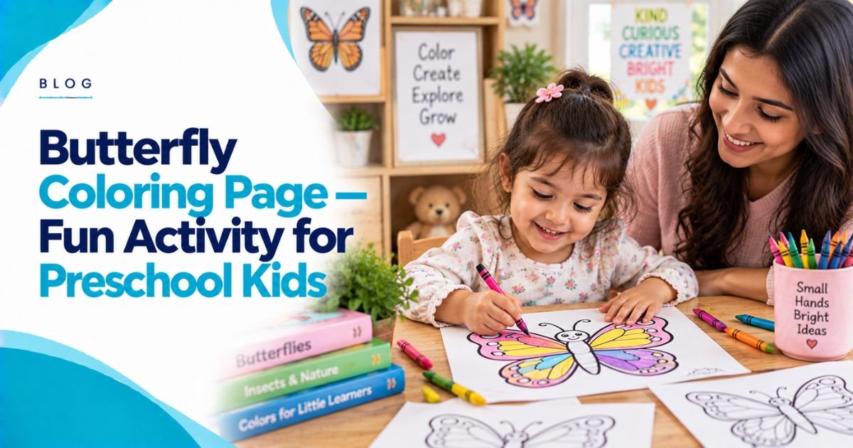 Butterfly Coloring Page — Fun Activity for Preschool Kids
