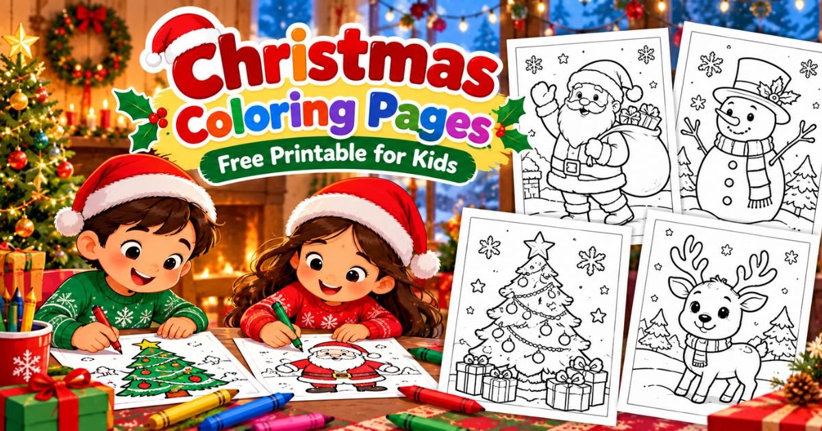 Christmas Coloring Pages — Free Printable for Kids