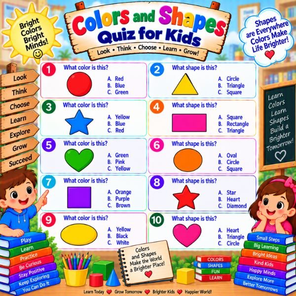 Colors and Shapes Quiz for Kids Colors and Shapes Quiz for Kids