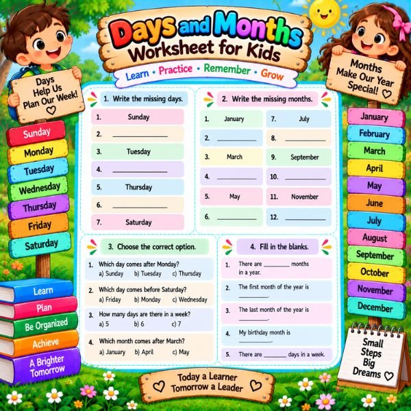Days and Months Worksheet Days and Months Worksheet