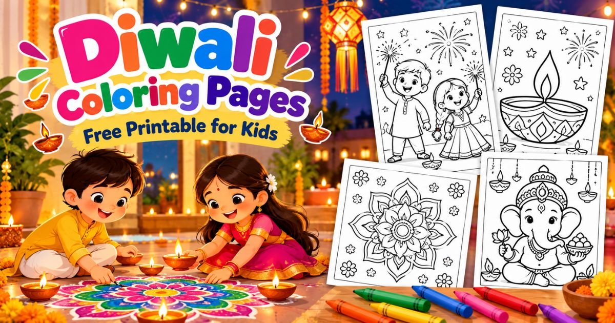 Diwali Coloring Pages — Free Printable for Kids