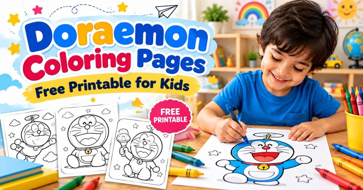 Doraemon Coloring Pages — Free Printable for Kids