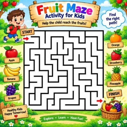 Fruit Maze Activity for Kids