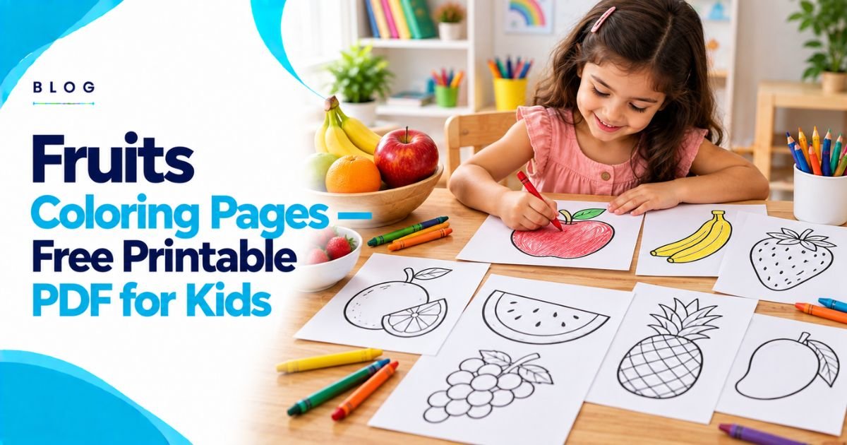 Fruits Coloring Pages — Free Printable PDF for Kids
