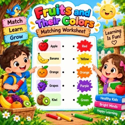 Fruits and Their Colors Matching Worksheet