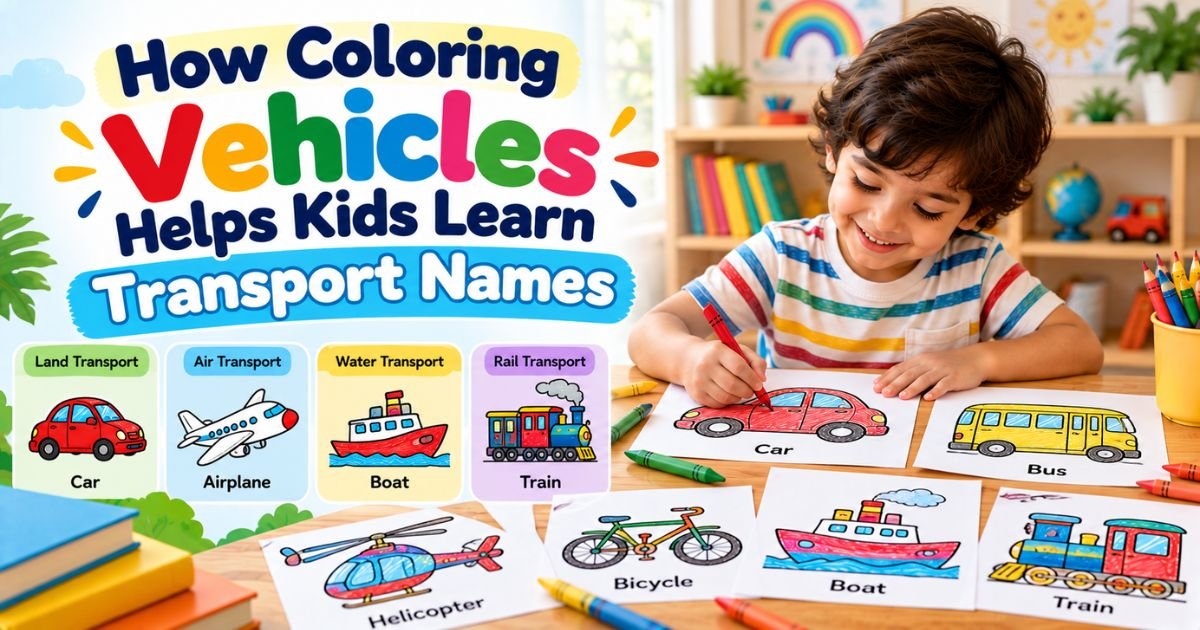 How Coloring Vehicles Helps Kids Learn Transport Names