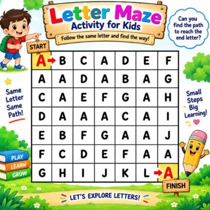 Letter Maze Activity for Kids