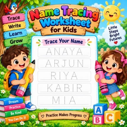 Name Tracing Worksheet for Kids