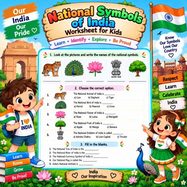 National Symbols of India Worksheet ( National Symbols of India Worksheet
