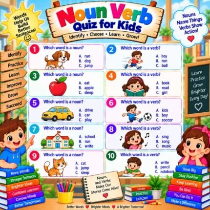 Noun Verb Quiz for Kids