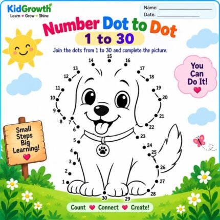 Number Dot to Dot 1 to 30 Worksheet
