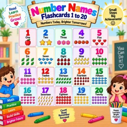 Number Names Flashcards 1 to 20
