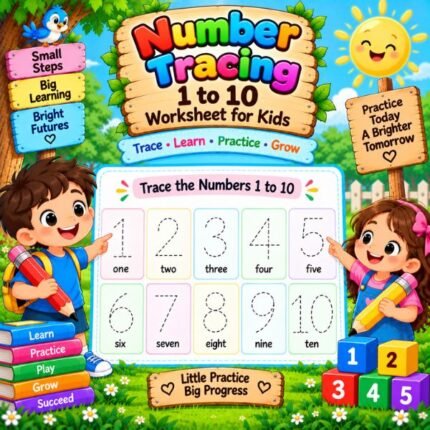 Number Tracing 1 to 10 Worksheet