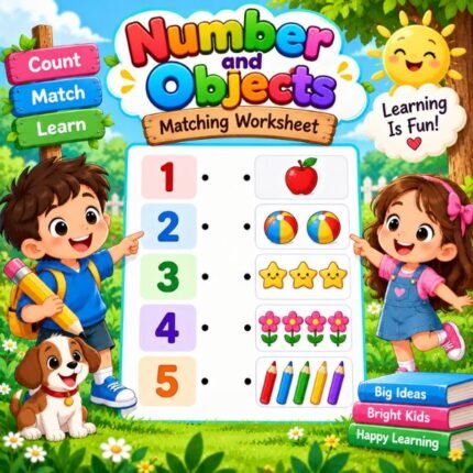Number and Objects Matching Worksheet