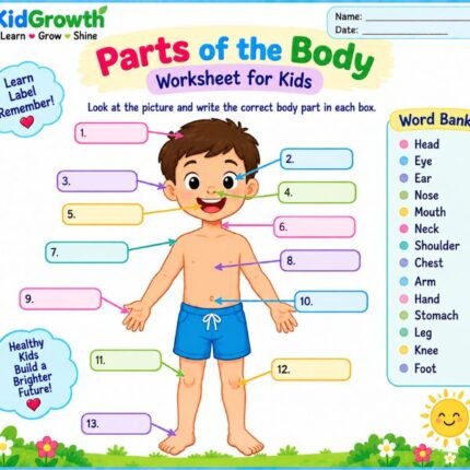 Parts of the Body Worksheet for Kids