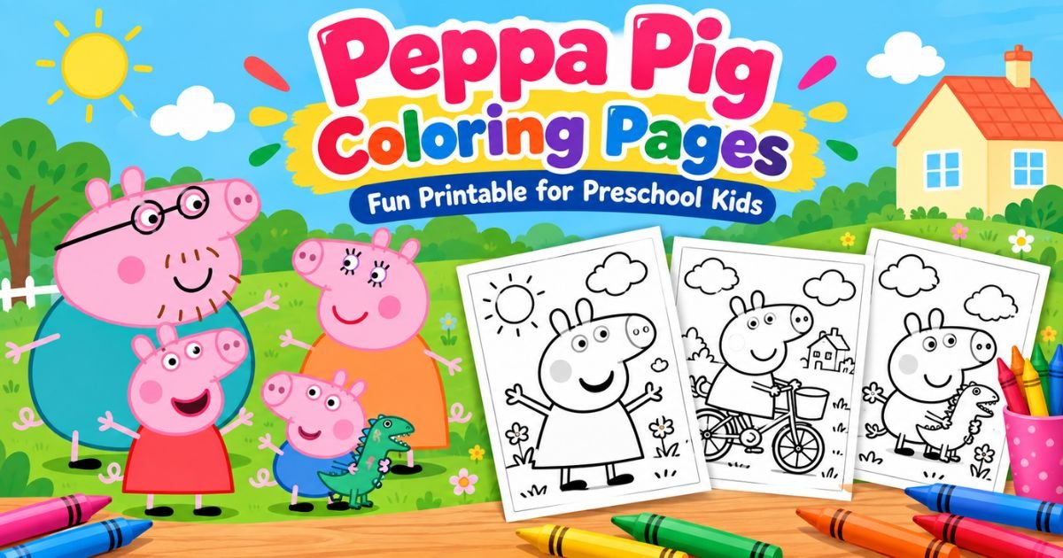 Peppa Pig Coloring Pages — Fun Printable for Preschool Kids