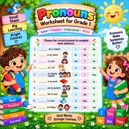 Pronouns Worksheet for Grade 1