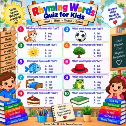 Rhyming Words Quiz for Kids