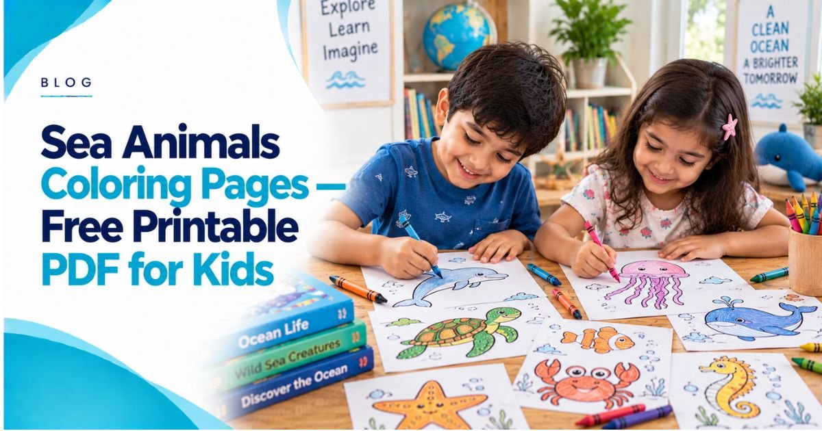 Sea Animals Coloring Pages — Free Printable PDF for Kids