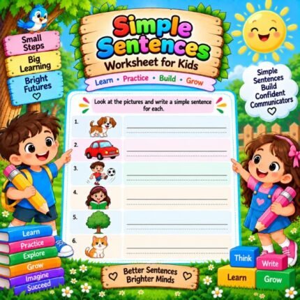 Simple Sentences Worksheet for Kids