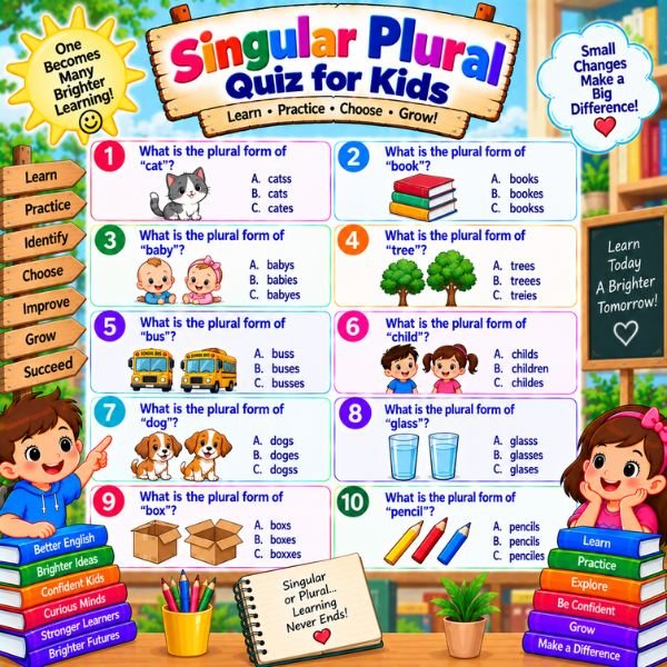 Singular Plural Quiz for Kids Singular Plural Quiz for Kids