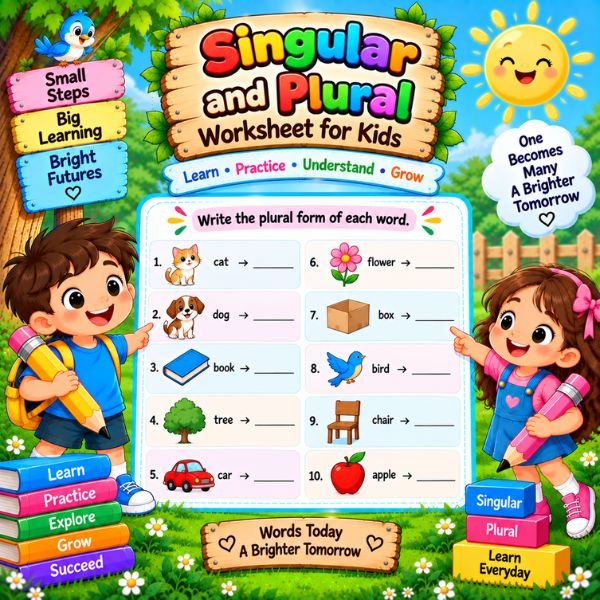 Singular and Plural Worksheet Singular and Plural Worksheet