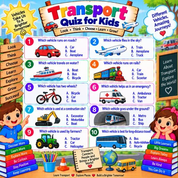 Transport Quiz for Kids Transport Quiz for Kids