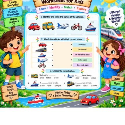 Transport Worksheet for Kids