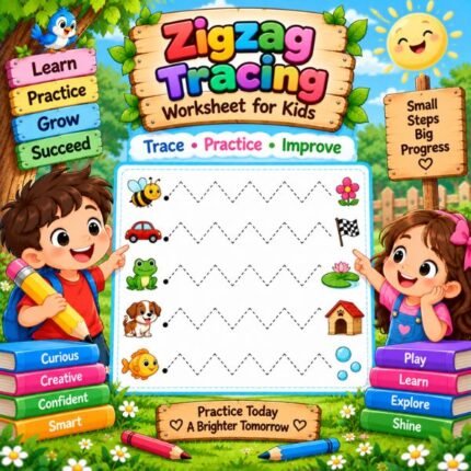Zigzag Tracing Worksheet for Kids