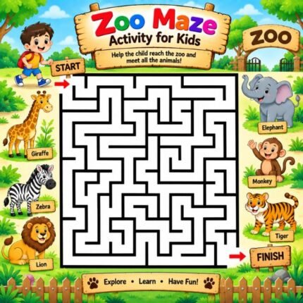 Zoo Maze Activity for Kids